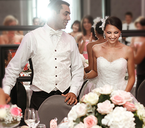 Couple enjoys wedding day