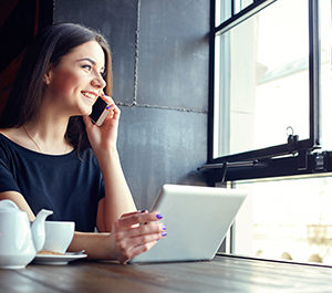 Woman opens a certificate of deposit on computer