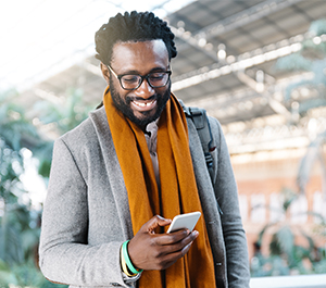 Man opens a checking account online