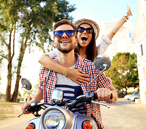 A couple lives frugally on vacation